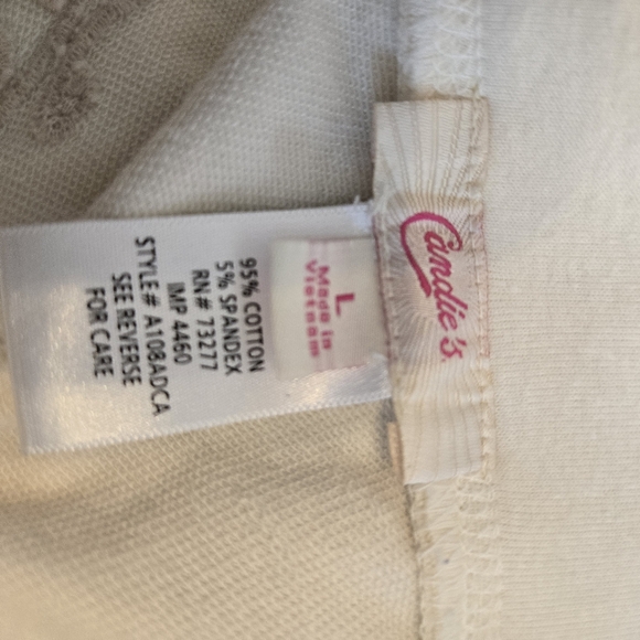 Candie's Cream Y2k 90s Embroidered Wide Leg Cropped Sweatpants - Picture 5 of 5